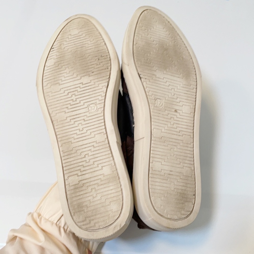 FREE PEOPLE Brown Corduroy Sneakers With Leather Trim Size 37/6.5-7 - Picture 6 of 7